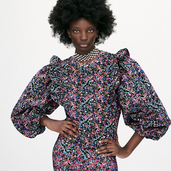 ZARA COMBINATION FLORAL SWEATSHIRT - Picture 2 of 8